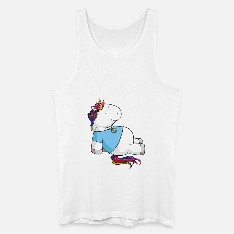 Hippie Einhorn Comic - Männer Bio Tank Top - Weiß