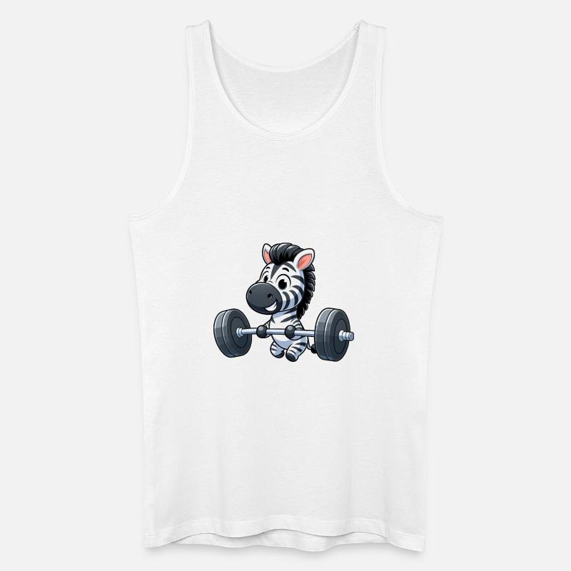 Zebra Powerlifting: Krafttraining mit Hanteln - Männer Bio Tank Top - Weiß