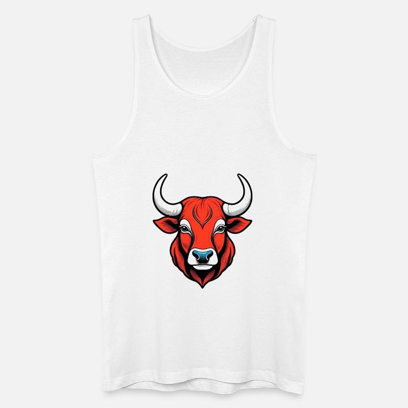 Mächtiger Stiergeist - Männer Bio Tank Top - Weiß