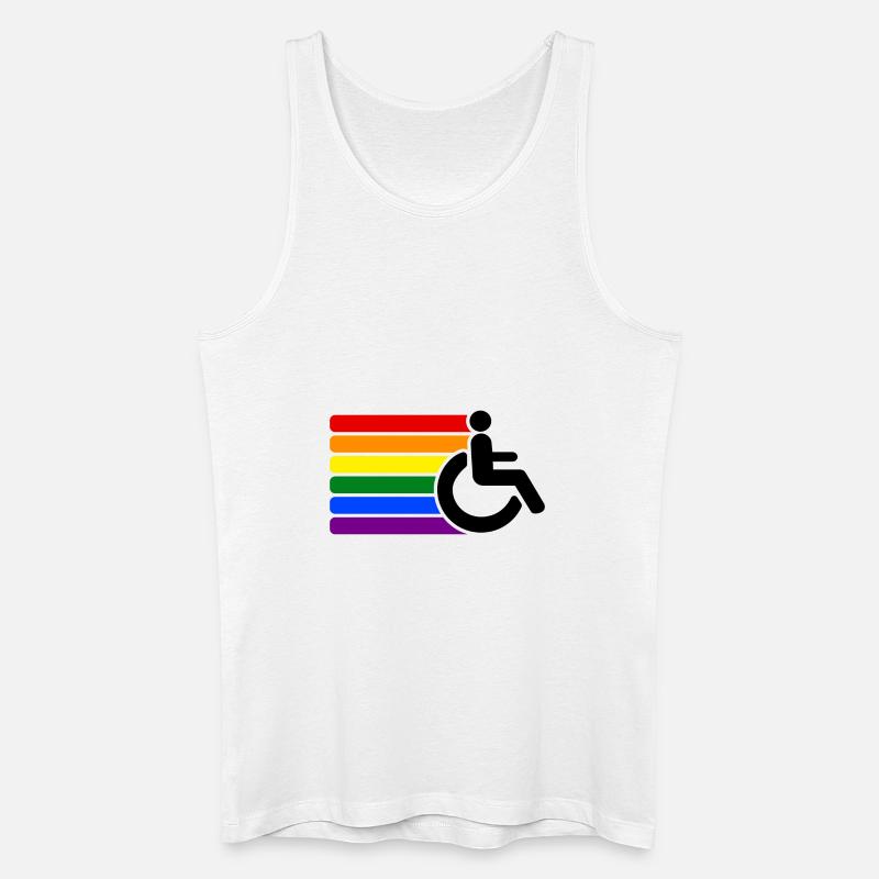 Rollstuhl Regenbogen Behindert - Männer Bio Tank Top - Weiß