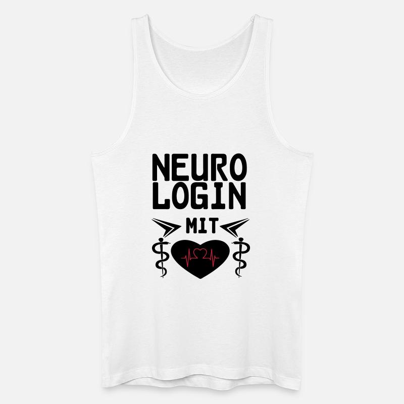 Neurologin mit Herz Geschenk - Männer Bio Tank Top - Weiß