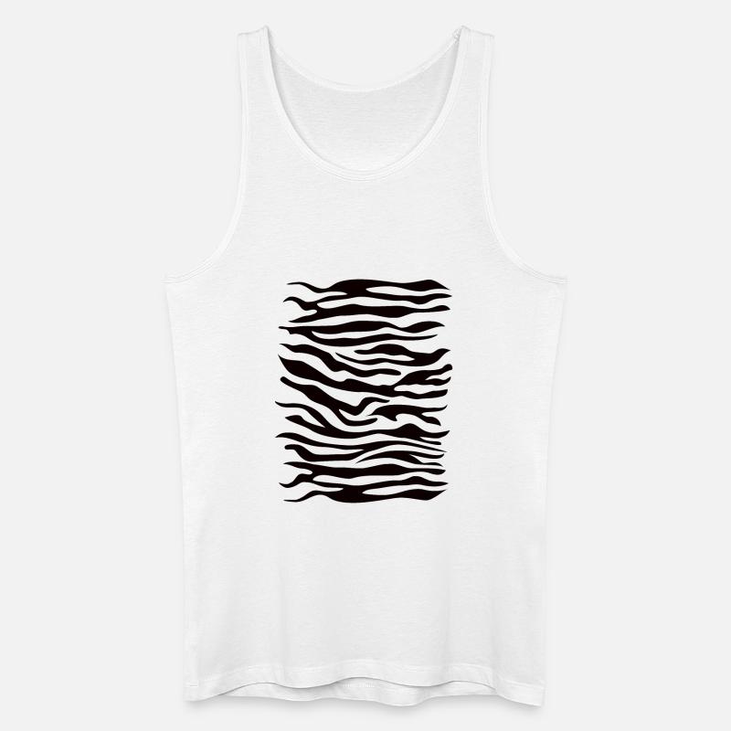 Zebra Muster schwarz - Männer Bio Tank Top - Weiß