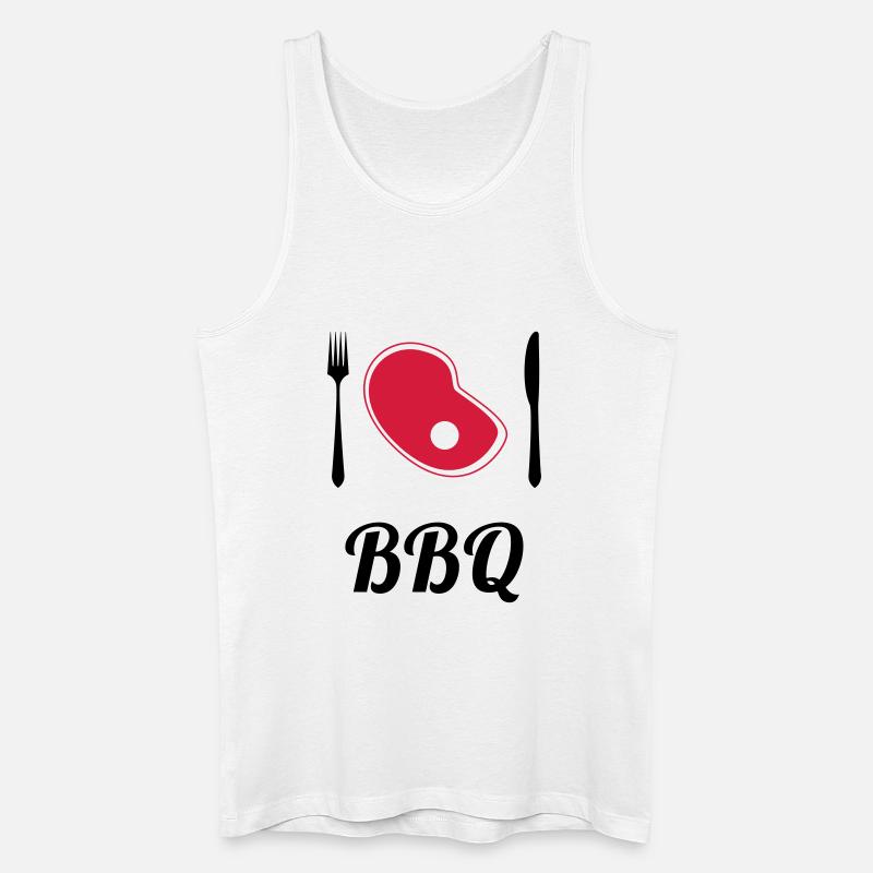 BBQ - Barbecue - Grill - Männer Bio Tank Top - Weiß