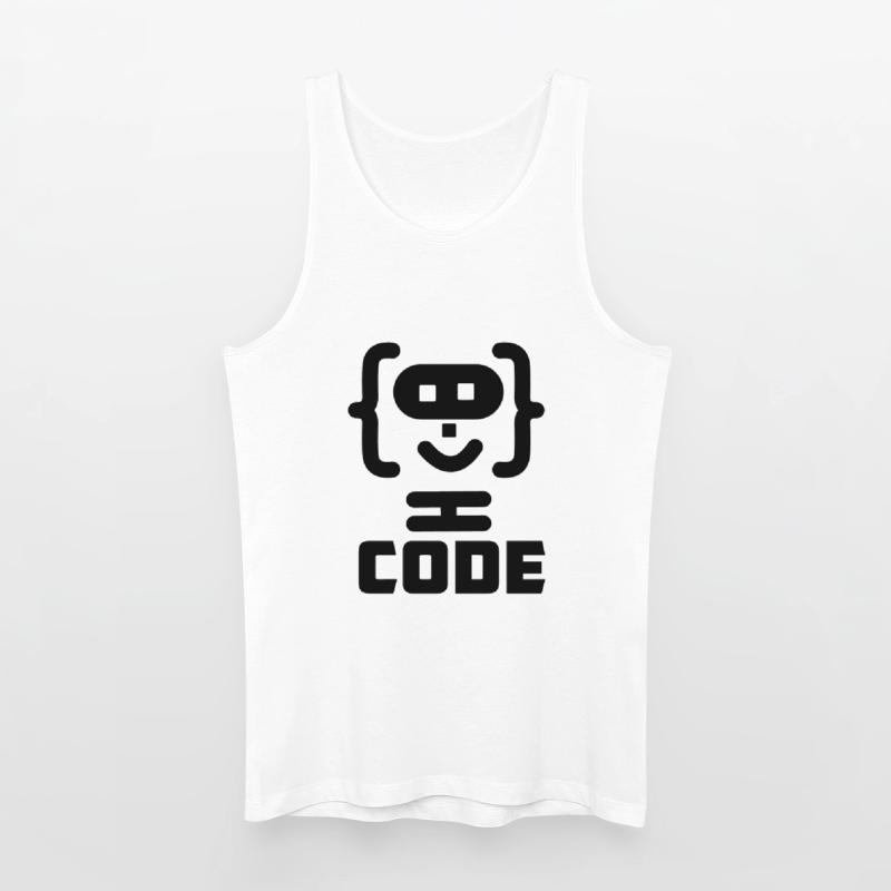 Hacker-Programmierer-Code-Logo mit Text CODE Männer Bio Tank Top