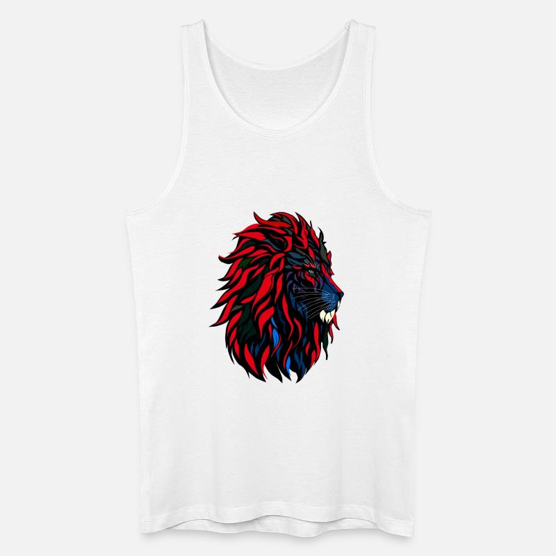 Lionhead - Löwenkopf - Männer Bio Tank Top - Weiß