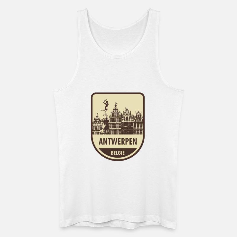 Antwerpen Stadtbild Schild - Männer Bio Tank Top - Weiß