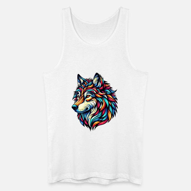 Wolf - Männer Bio Tank Top - Weiß