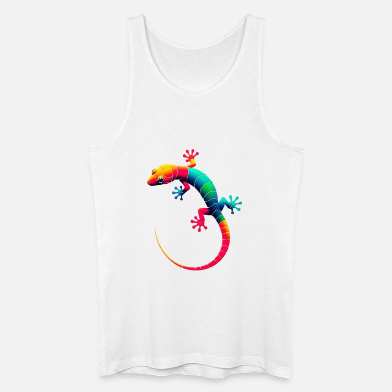 Gecko - Männer Bio Tank Top - Weiß