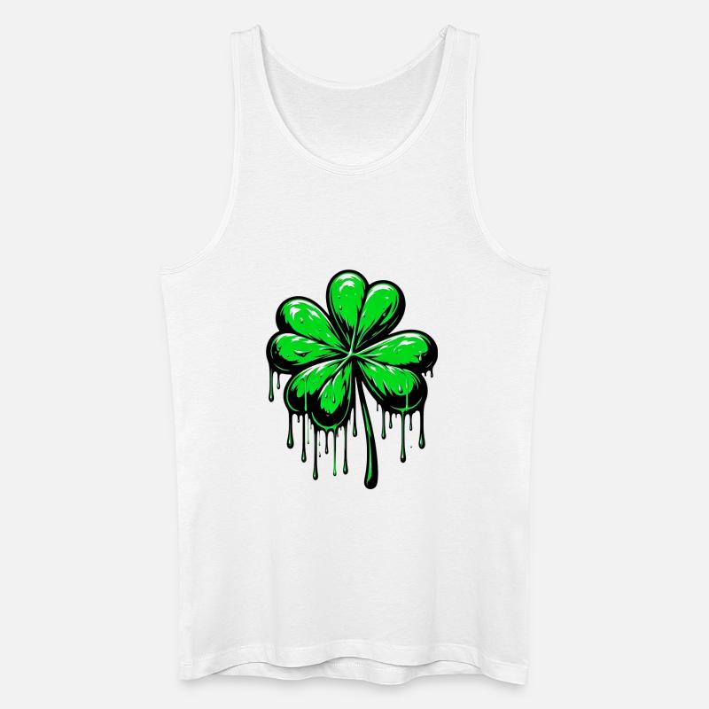 Vierblättriges Kleeblatt - Männer Bio Tank Top - Weiß