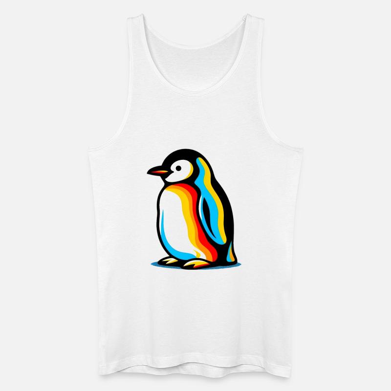 Pinguin - Männer Bio Tank Top - Weiß