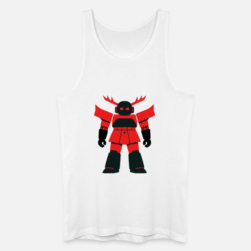 Samurai Robo mit Geweih - Männer Bio Tank Top - Weiß