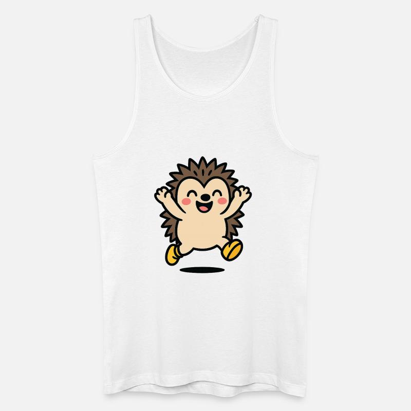 Fröhlicher Igel im Spiel - Männer Bio Tank Top - Weiß