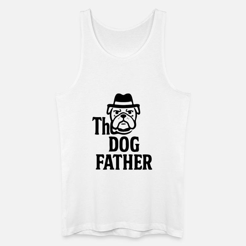 Das Maskottchen-Maskottchen-Design des Hundevaters Bulldoggenhuts - Männer Bio Tank Top - Weiß