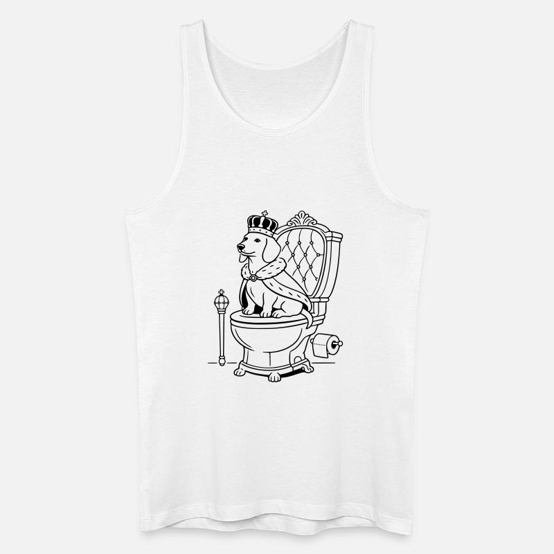dackel thron toilette line art - Männer Bio Tank Top - Weiß