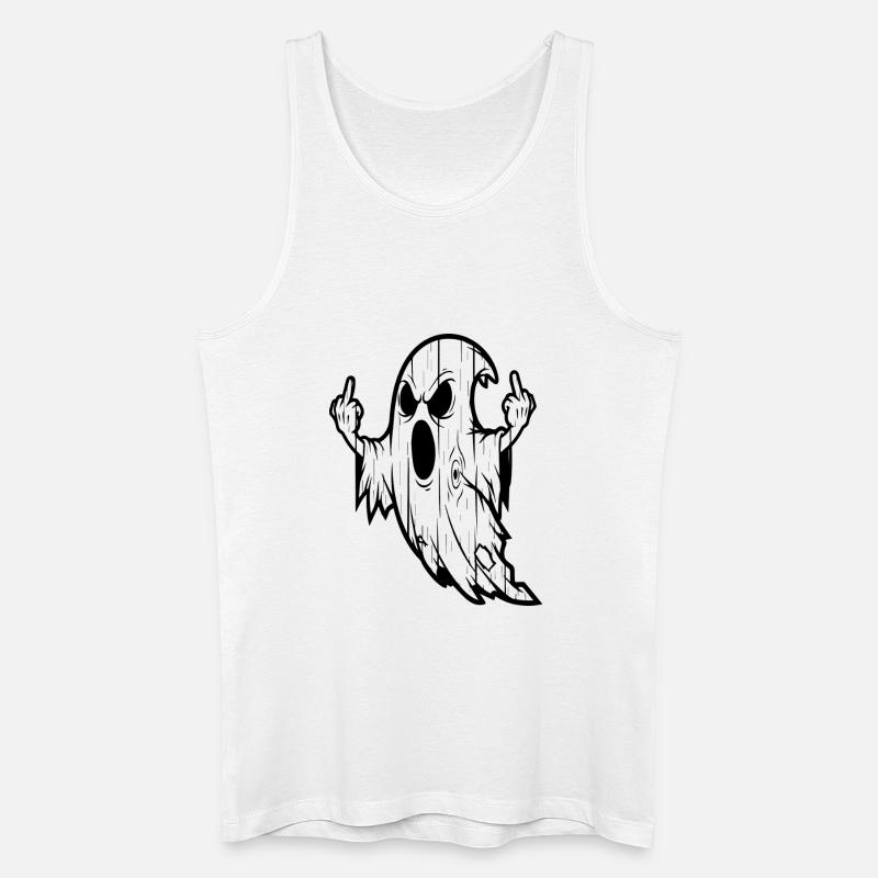 Rebellischer Geist mit dem Mittelfinger - Männer Bio Tank Top - Weiß