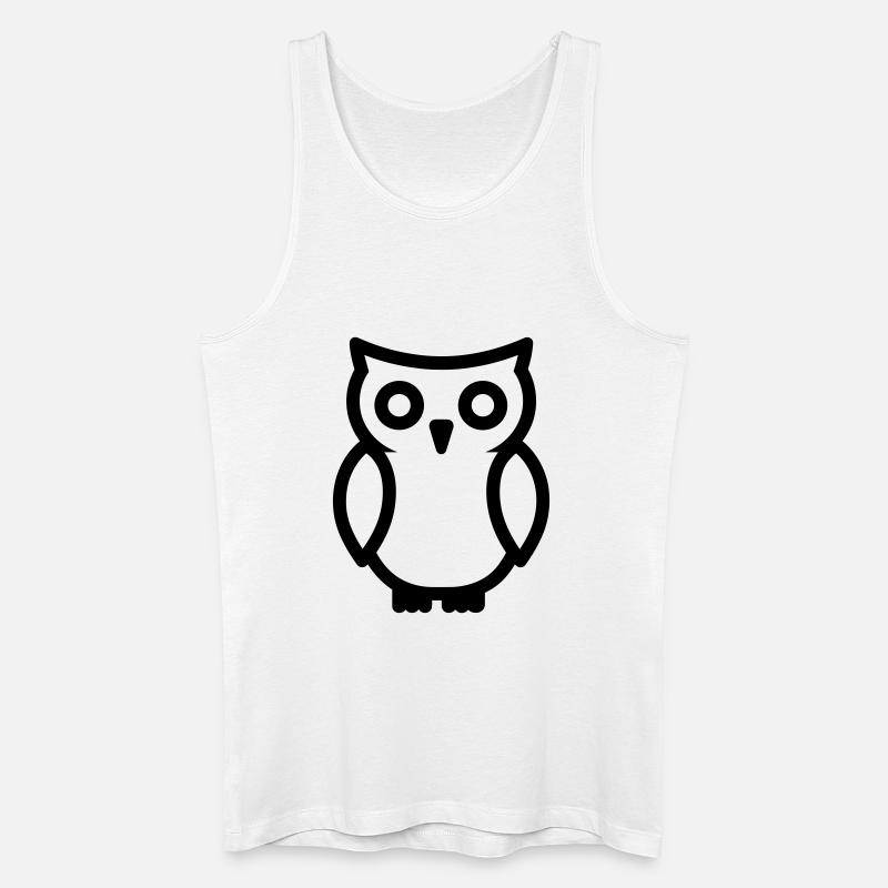 Eule - Männer Bio Tank Top - Weiß