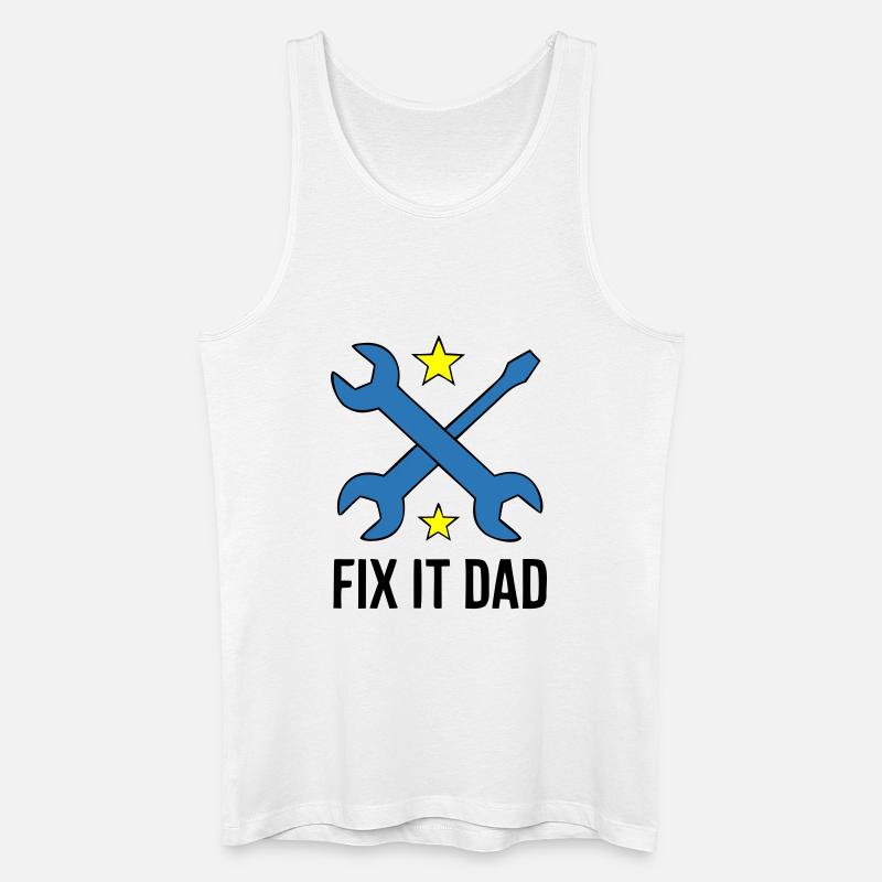 Fix It Dad Werkzeug Wappen - Männer Bio Tank Top - Weiß