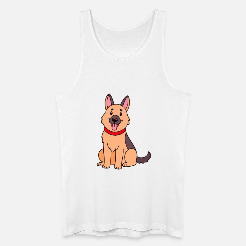 Niedlicher Schäferhund (Comic) - Männer Bio Tank Top - Weiß