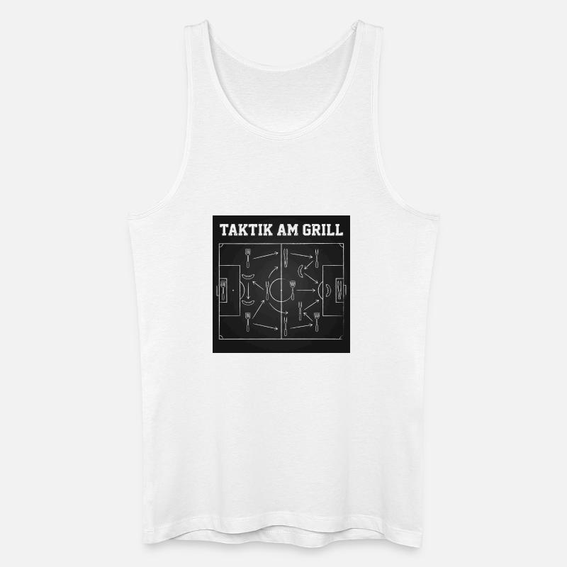 Taktik am Grill Spielplan - Männer Bio Tank Top - Weiß