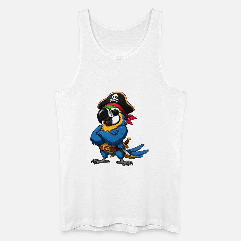 Piratenvogel mit Augenklappe - Männer Bio Tank Top - Weiß