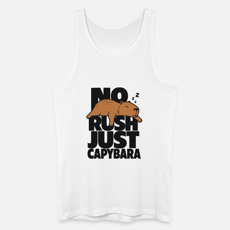 No Rush Just Capybara - Männer Bio Tank Top - Weiß