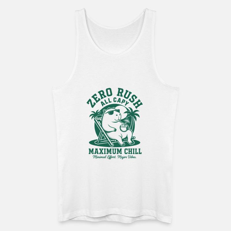 Zero Rush Capybara Chill - Männer Bio Tank Top - Weiß