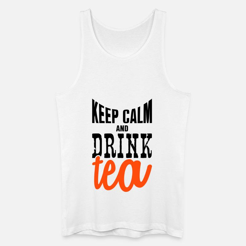 keep calm and drink tea - Männer Bio Tank Top - Weiß
