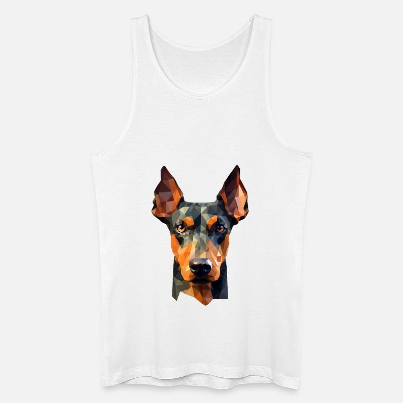 Dobermann - Polygon Hunde Design - Männer Bio Tank Top - Weiß