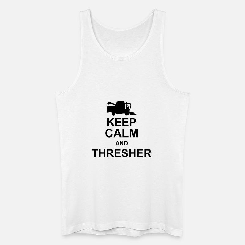 keep calm and thresher kg10 - Männer Bio Tank Top - Weiß