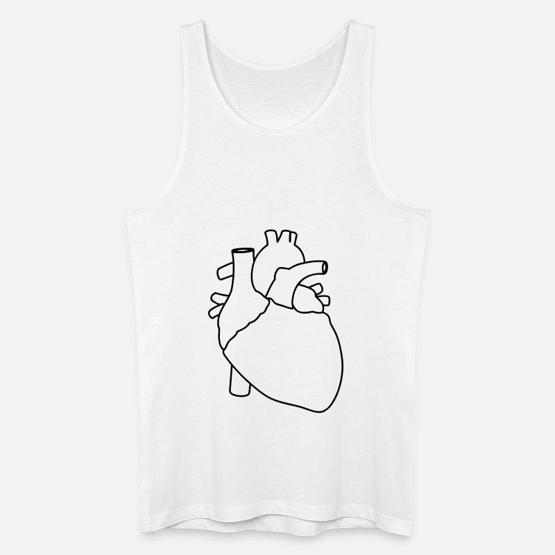 Herz - Männer Bio Tank Top - Weiß