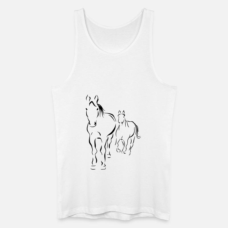 PFerde - Männer Bio Tank Top - Weiß