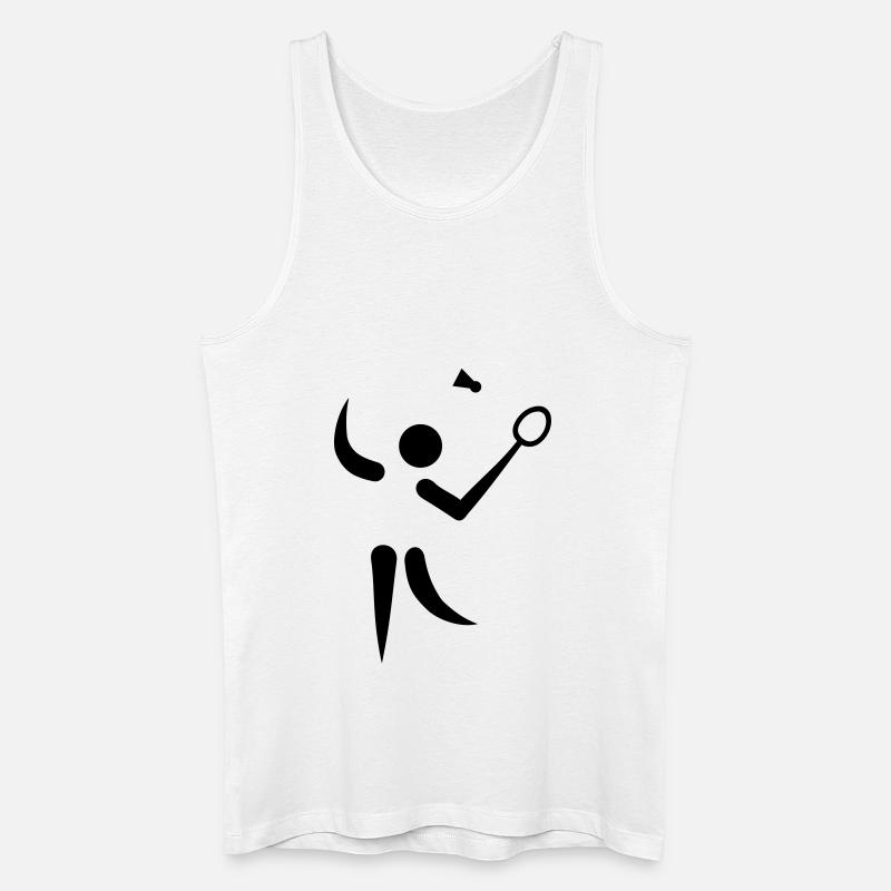 Badminton - Männer Bio Tank Top - Weiß