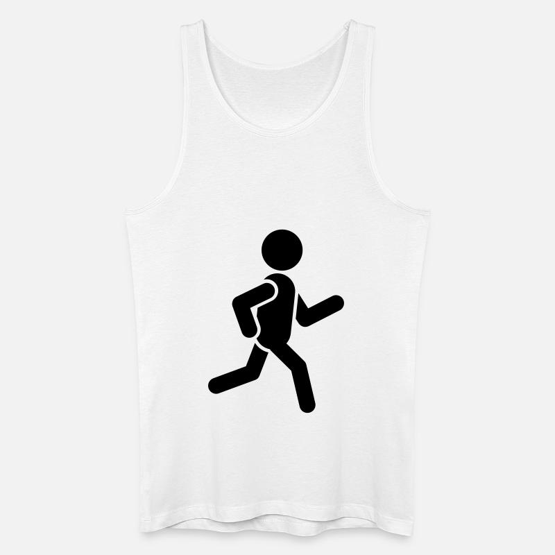 figur gehend, laufend - Männer Bio Tank Top - Weiß