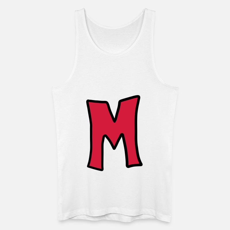 Buchstabe M Comic Cartoon - Männer Bio Tank Top - Weiß