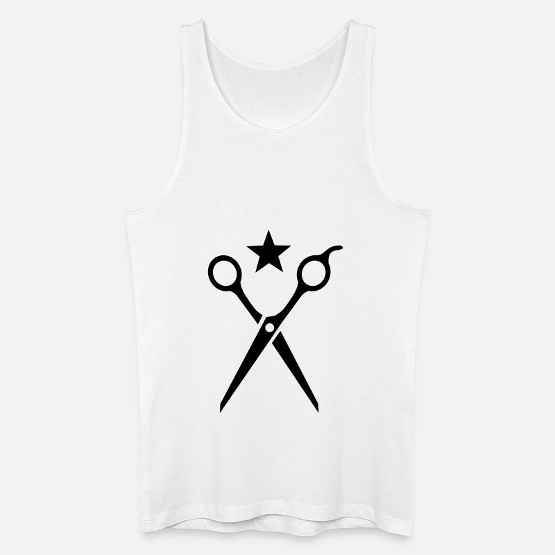 Schere - Männer Bio Tank Top - Weiß