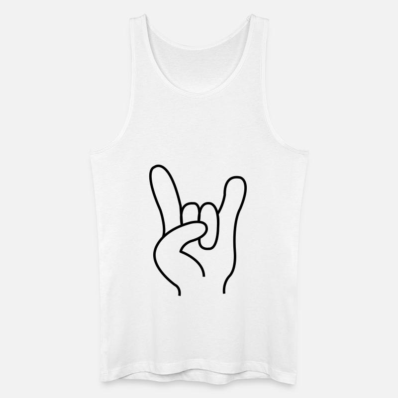hand_rock_n_roll - Männer Bio Tank Top - Weiß