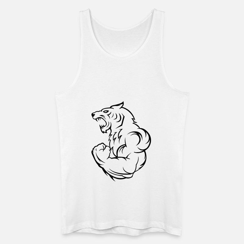 strong tiger wolf - Männer Bio Tank Top - Weiß