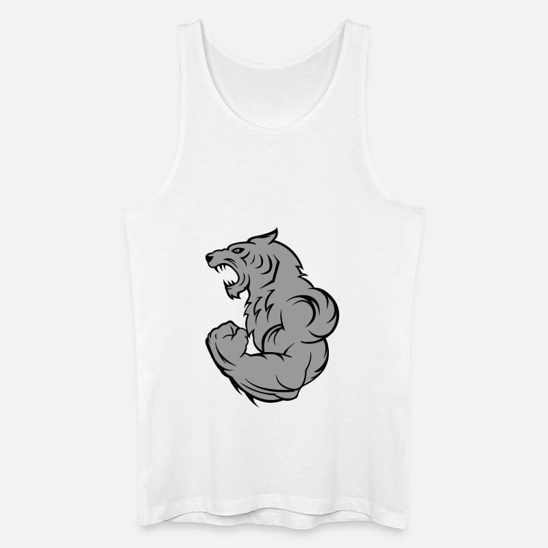 strong tiger wolf - Männer Bio Tank Top - Weiß