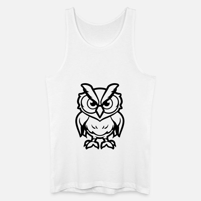 eule comic - Männer Bio Tank Top - Weiß