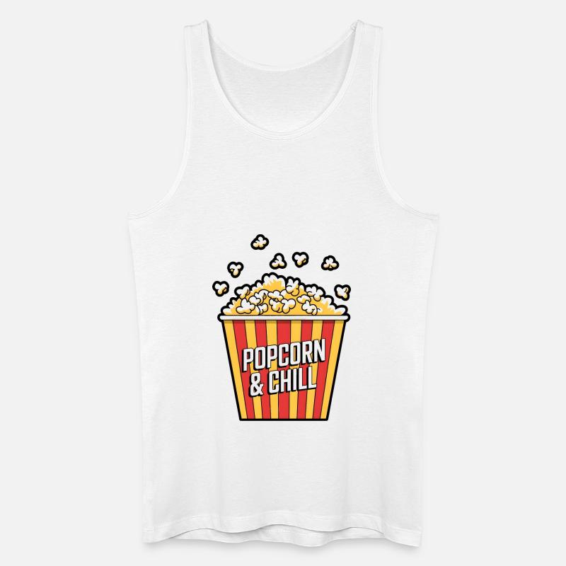 Popcorn & Chill - Männer Bio Tank Top - Weiß