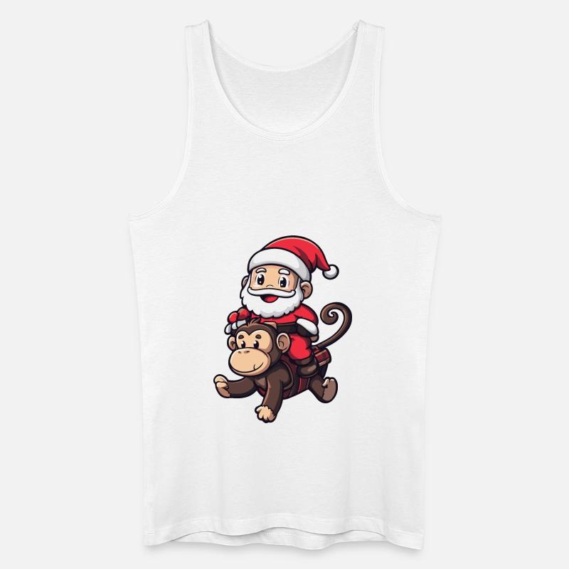Affe Weihnachtsmann - Männer Bio Tank Top - Weiß