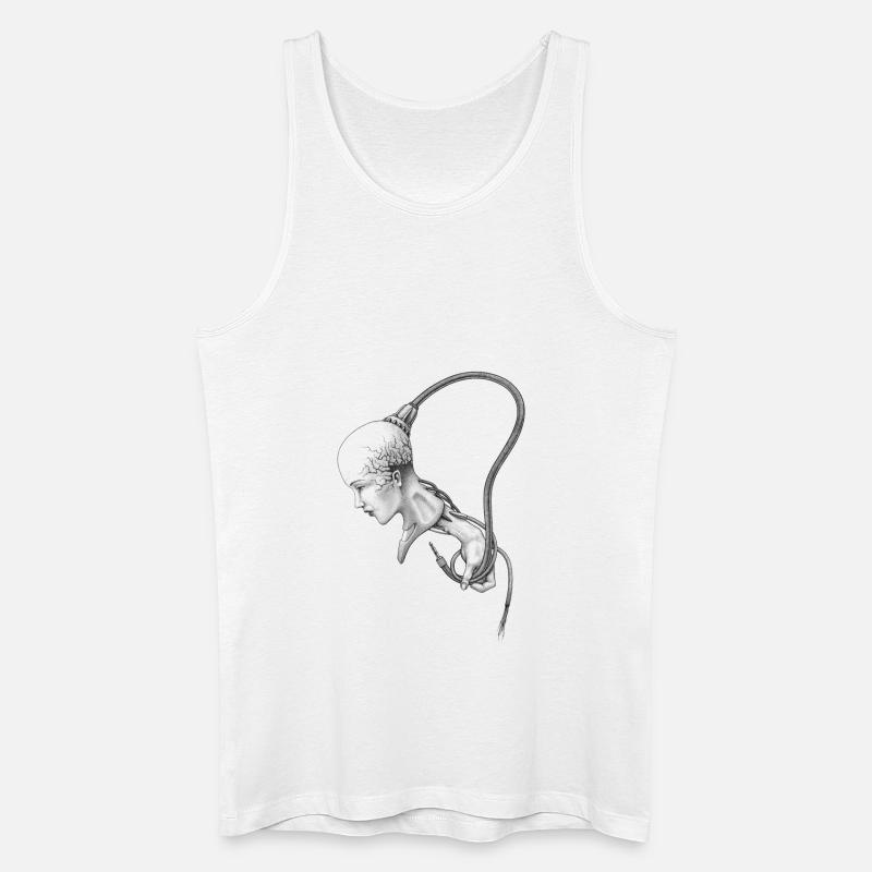 biomechanisches mädchen wird kontrolliert - Männer Bio Tank Top - Weiß