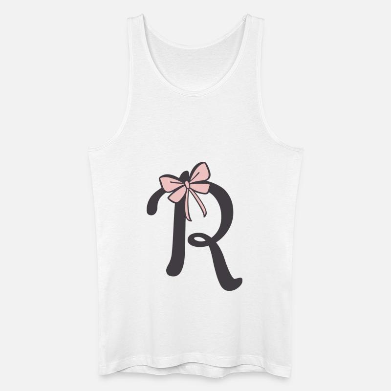 Anfangsbuchstabe R Schleifchen - Männer Bio Tank Top - Weiß