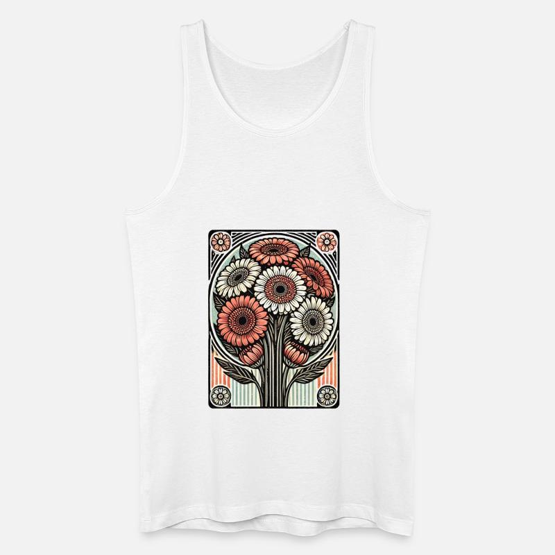Gerbera Gänseblümchen - Männer Bio Tank Top - Weiß