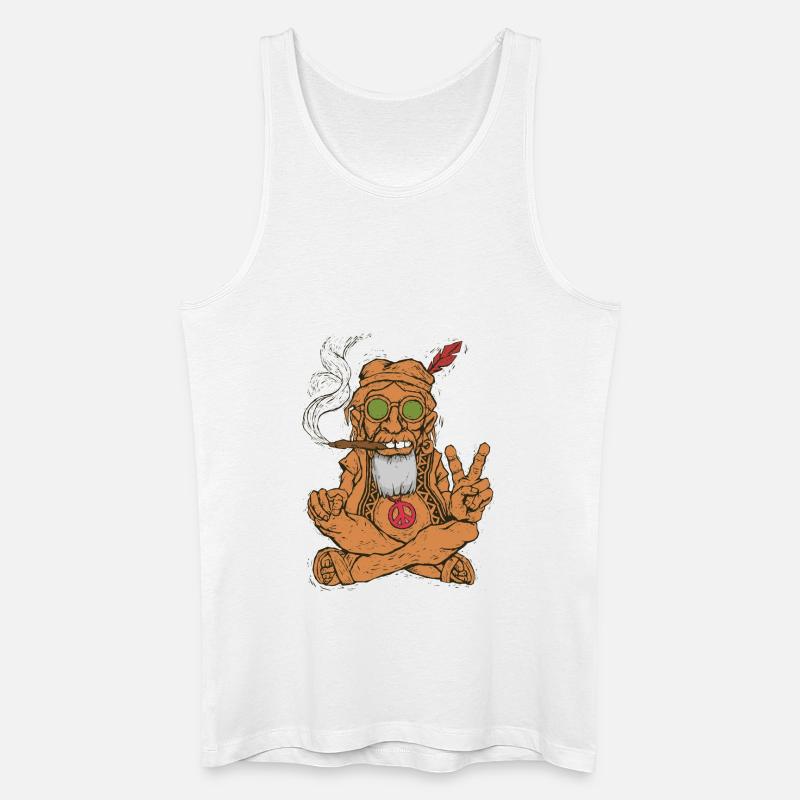 Friede Liebe Gemeinschaft Kiffer Liebe - Männer Bio Tank Top - Weiß