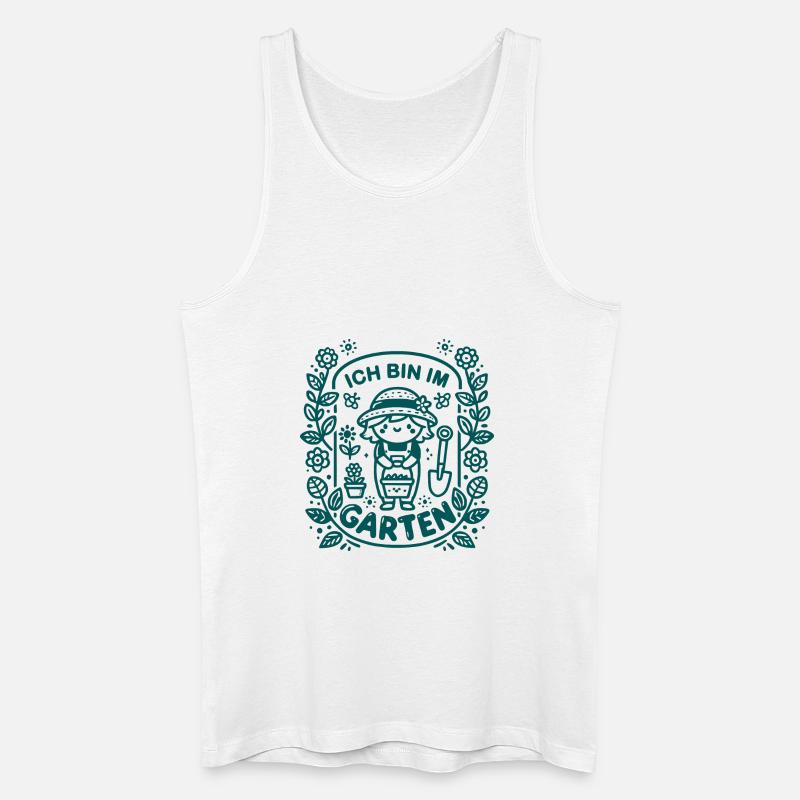 Ich bin im Garten - Männer Bio Tank Top - Weiß
