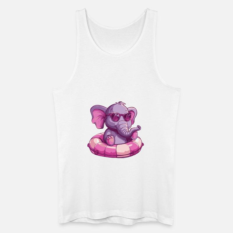 Elefant Comic Cool - Männer Bio Tank Top - Weiß