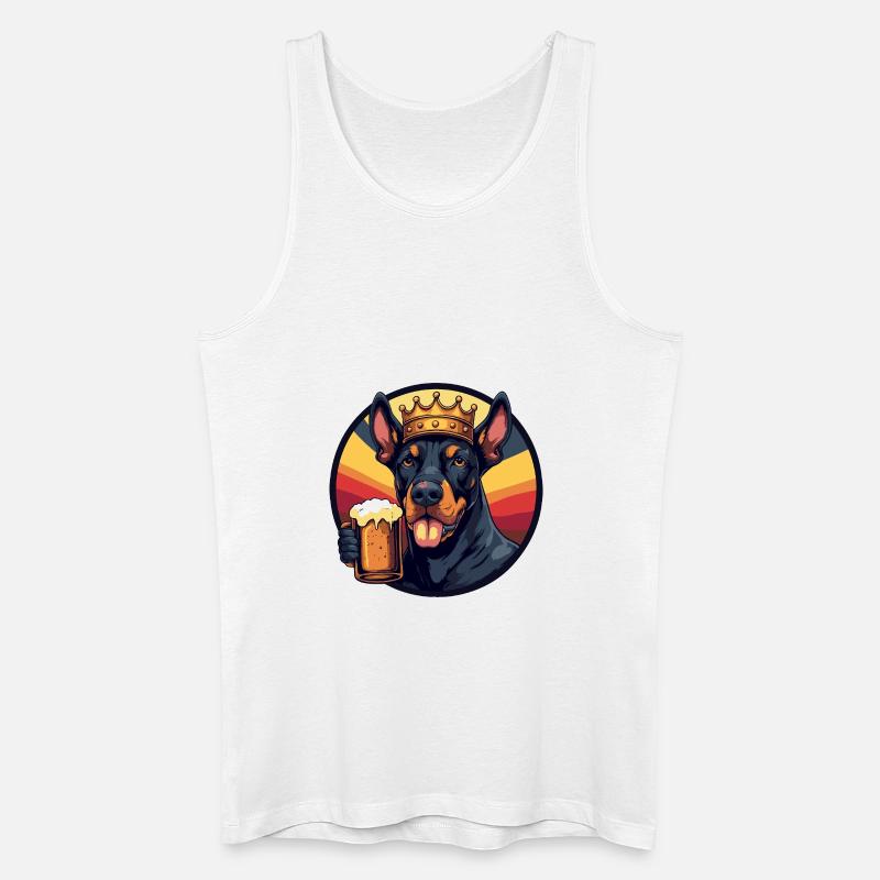 Dobermann Hund Bier - Männer Bio Tank Top - Weiß