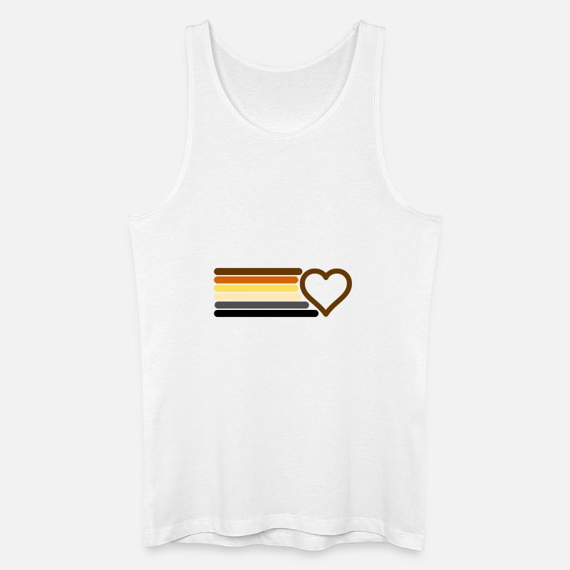 Stripes Bear Heart - Männer Bio Tank Top - Weiß