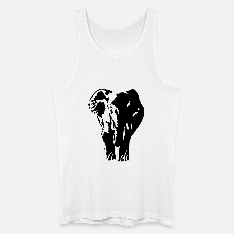 Elefant - Männer Bio Tank Top - Weiß